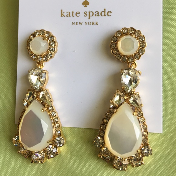 Kate Spade Statement Mother of Pearl Earrings - Picture 2 of 3